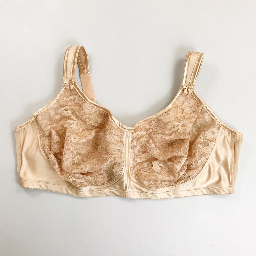 COMFORT CHOICE Pretty Lace Bra 54DDD Nude Stretch Support Underwire